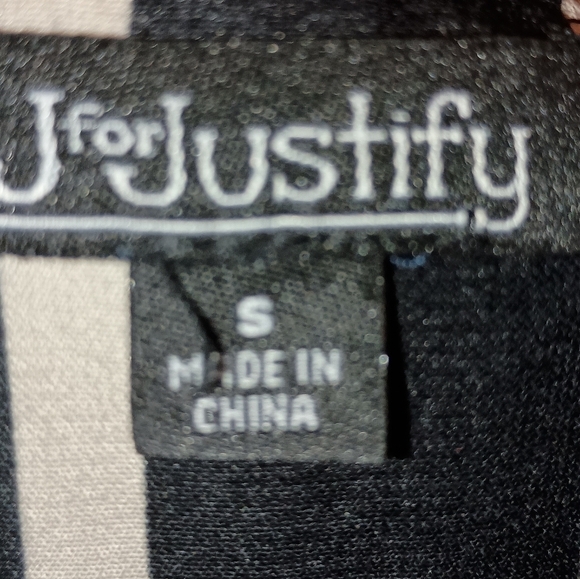 2/$30 J FOR JUSTIFY elegant Striped black and cream color Women's Dress (#22) - Picture 2 of 9